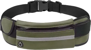 Slim Running Belt for Men, Waterproof Fanny Pack for Men,Phone Holder for Running,Reflective Waist Bag,Runners Belt Pouch,Money Belt,Waist Pack Bag for Workout Running Travel Camping