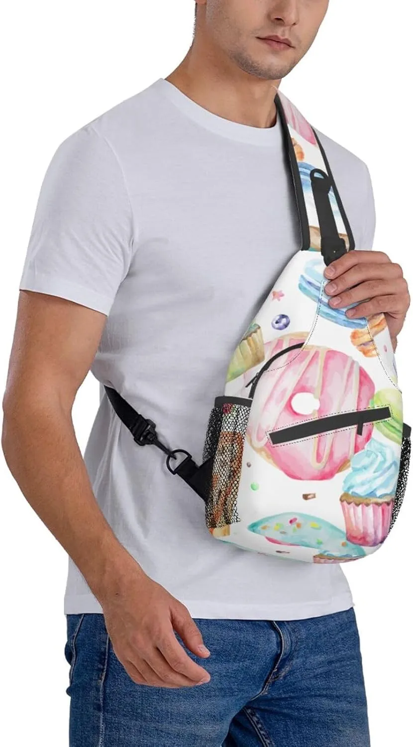Sling Bag Bones And Dog Claws Print Sling Backpack Crossbody Chest Bag Daypack For Hiking Travel
