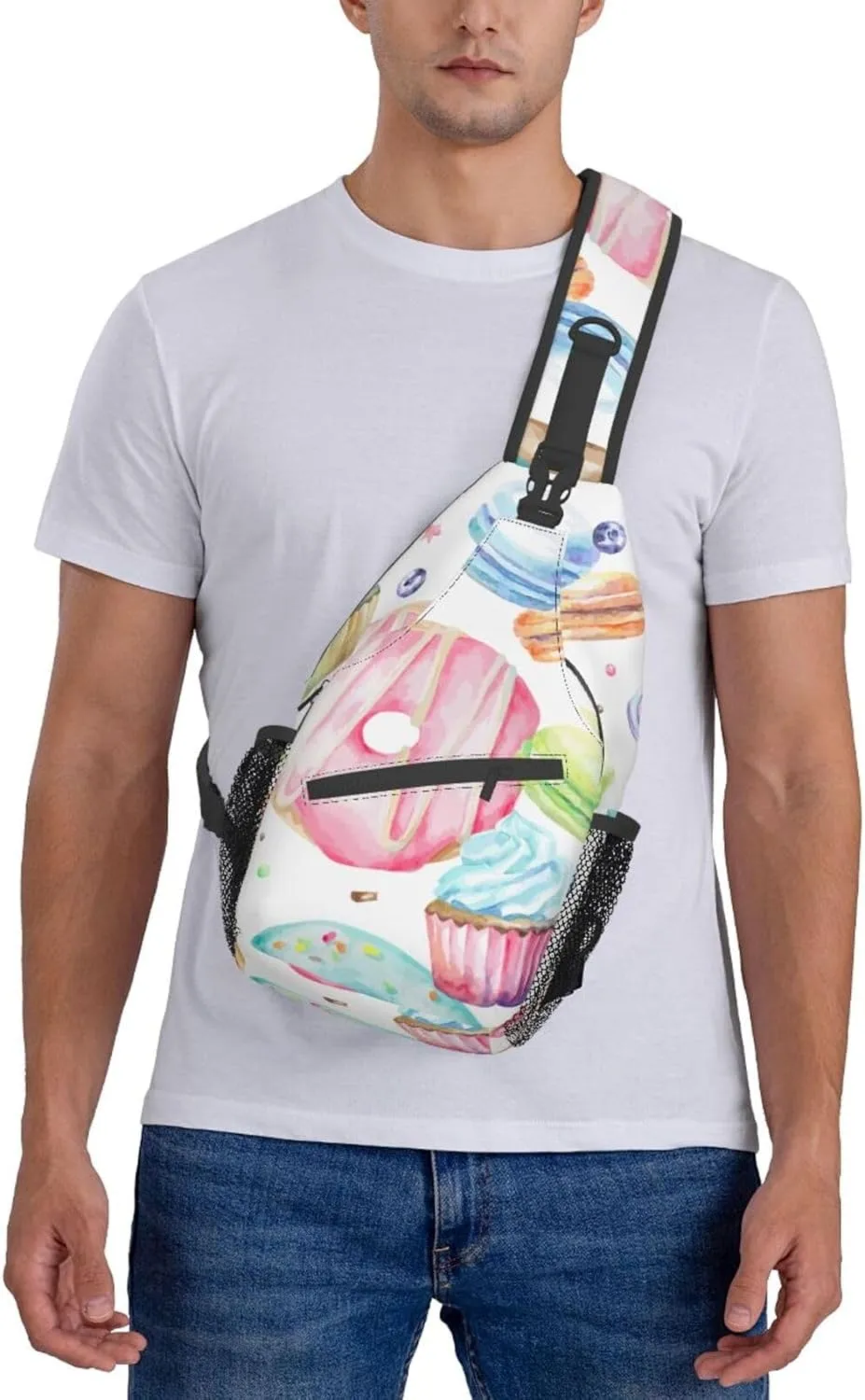 Sling Bag Bones And Dog Claws Print Sling Backpack Crossbody Chest Bag Daypack For Hiking Travel