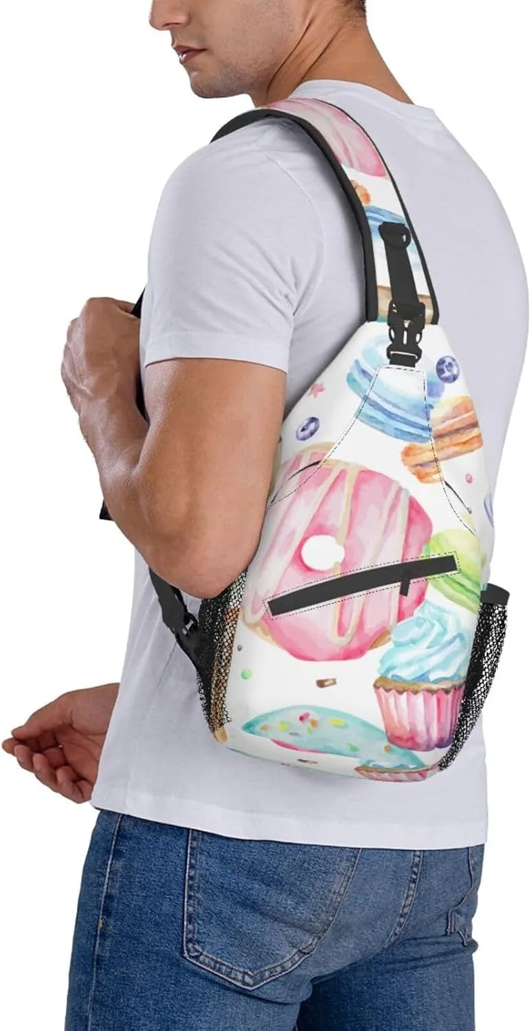 Sling Bag Bones And Dog Claws Print Sling Backpack Crossbody Chest Bag Daypack For Hiking Travel