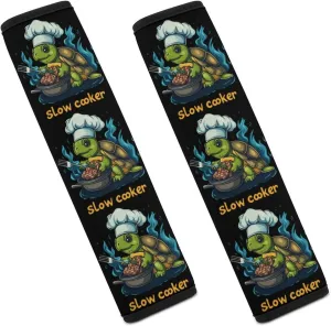 Slow Cooker Turtle Chef Soft Cars Seat Belt Cover Comfort Backpack Straps Shoulder Pad Baby Kids 2PCS