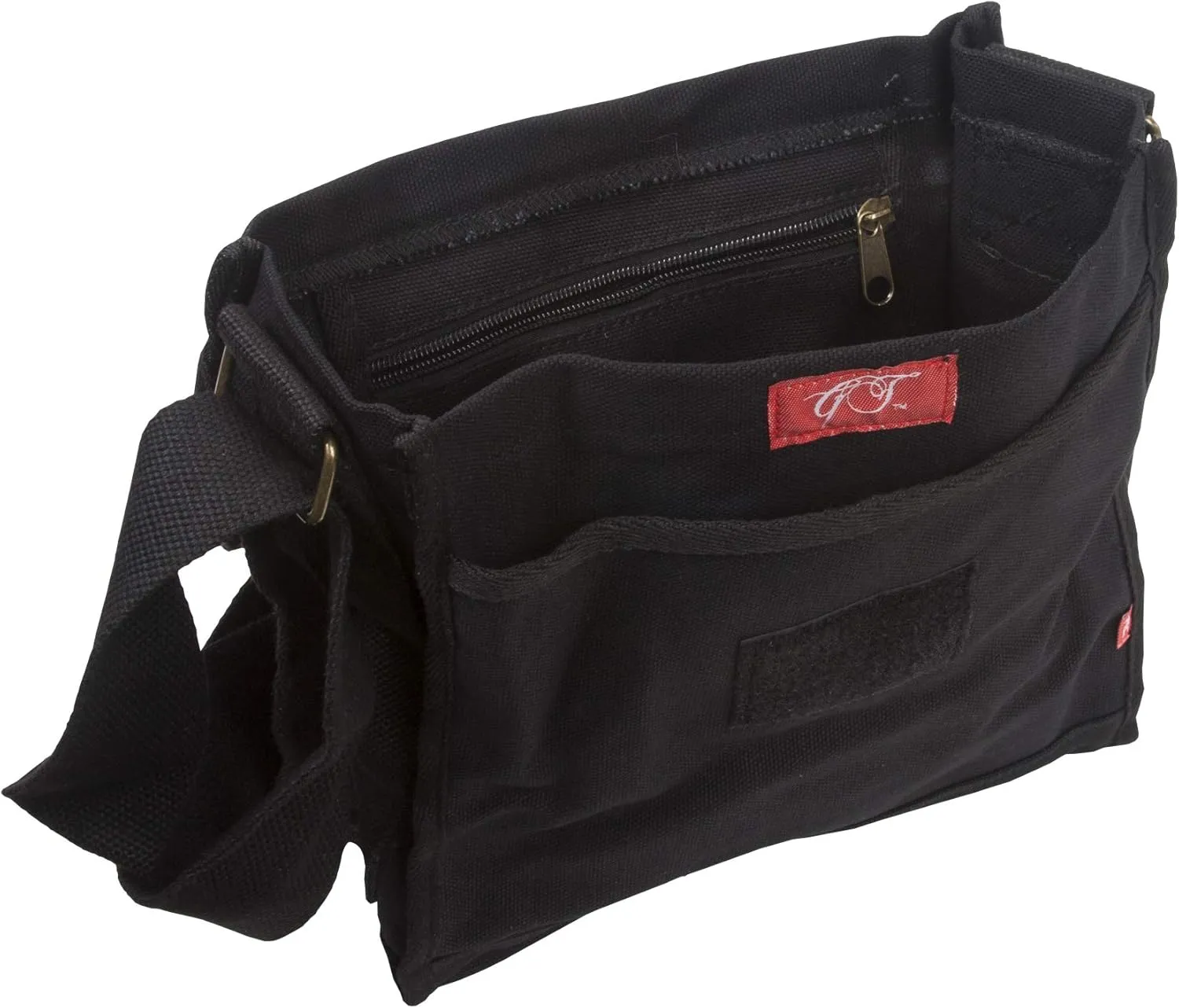 Small Canvas Field Shoulder Bag - Durable Timeless Messenger with Design, Black Smile