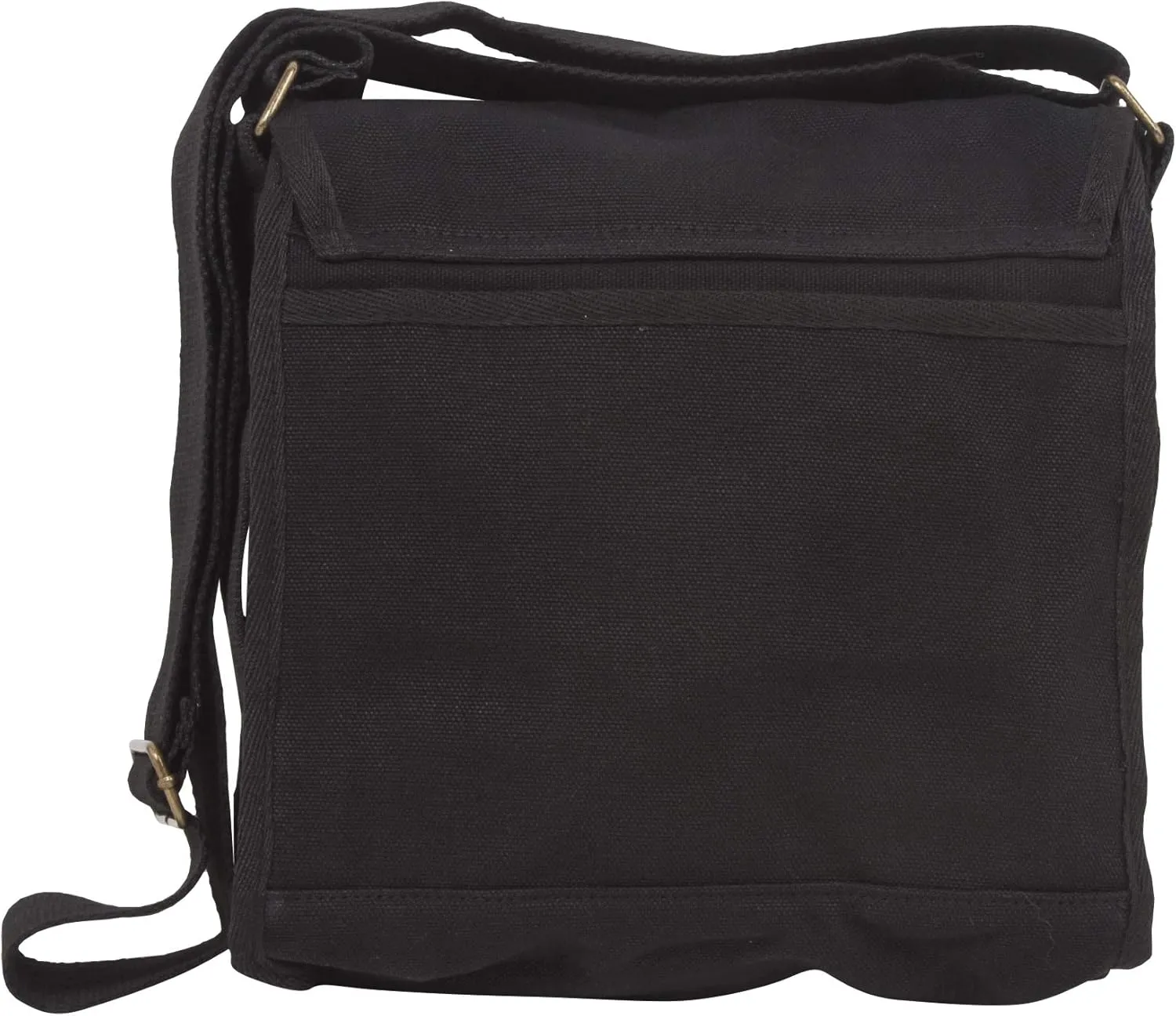 Small Canvas Field Shoulder Bag - Durable Timeless Messenger with Design, Black Smile