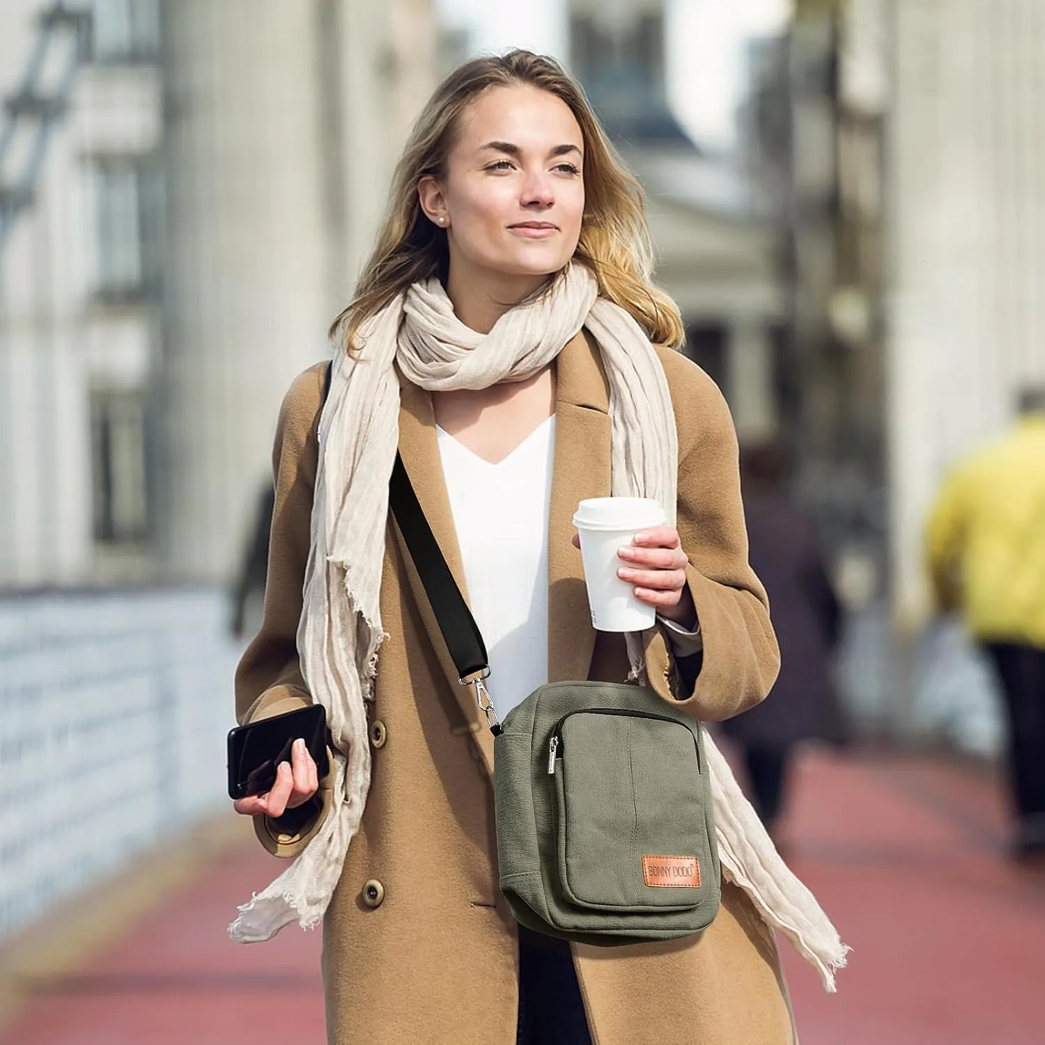 Small Casual Canvas Messenger Bags Lightweight Crossbody Travel Purse Shoulder Bags for Women Men Canvas Side Bag for Men