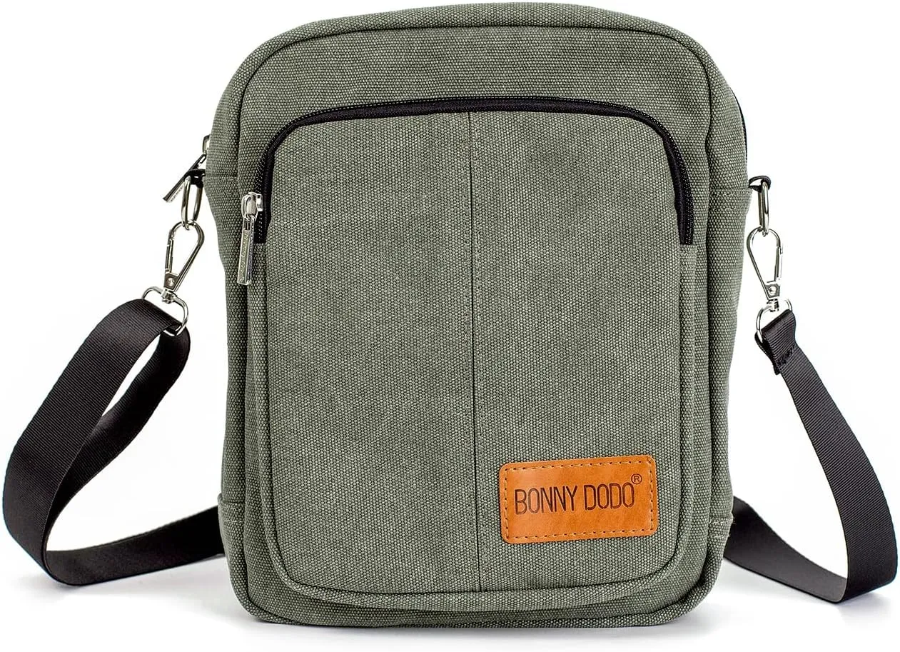 Small Casual Canvas Messenger Bags Lightweight Crossbody Travel Purse Shoulder Bags for Women Men Canvas Side Bag for Men