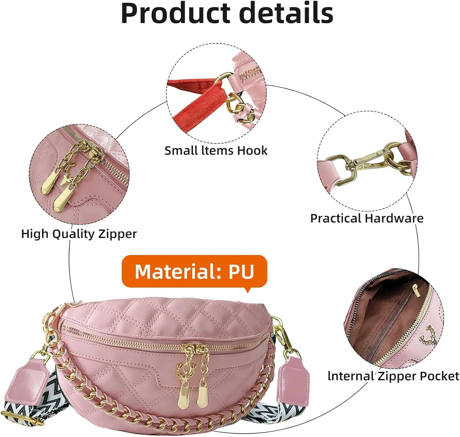 Small Crossbody Sling Bag for Women Luxury Faux Leather Shoulder Bag With with Adjustable Strap