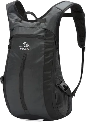 Small Hiking Backpack 15L Lightweight Travel Daypack Expandable Outdoor Back Pack for Women Men Black