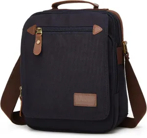 Small Mens Bag Canvas Messenger Bag Causal Shoulder Bag Travel Bag Man Purse Crossbody Bags for Work Business