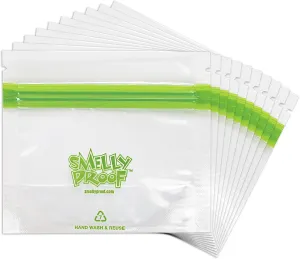 Smelly Proof 25 x Expandable Stand-Up & Fill REUSABLE Food Storage Bags Designed, US Made, PEVA & BPA FREE, Reusable Freezer Bags, Dishwasher-Safe, Clear 3 mils STAND & FILL 4" x 3" - 25pk