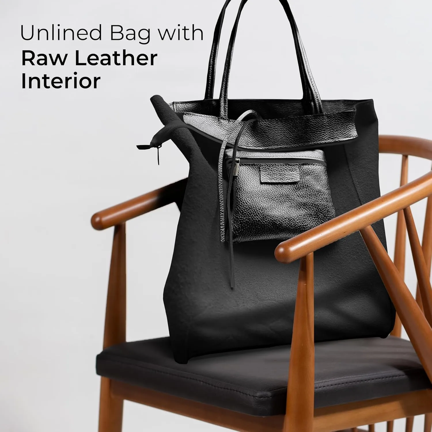 Soft Italian Genuine Calf Leather Metallic Tote Bag | Unstructured Unlined Shopper with Zipper & Inside Pocket