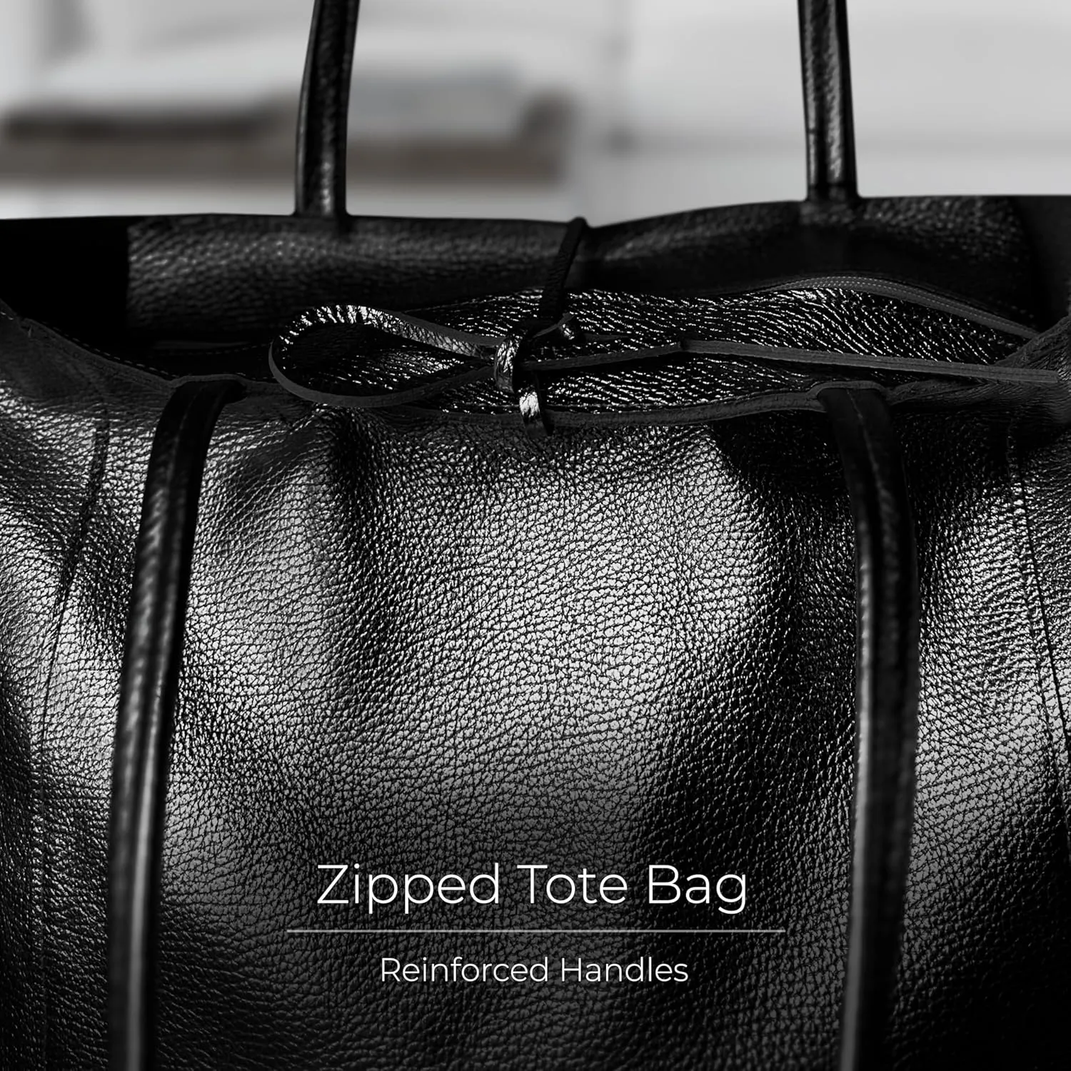 Soft Italian Genuine Calf Leather Metallic Tote Bag | Unstructured Unlined Shopper with Zipper & Inside Pocket