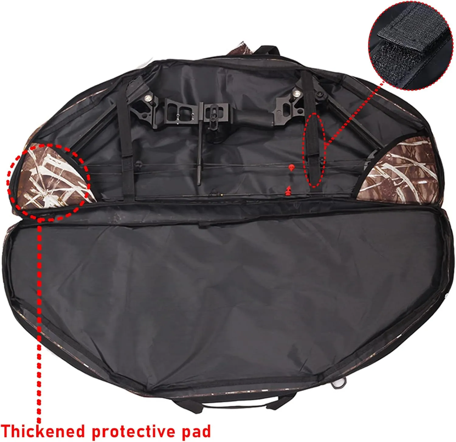 SOPOGER Lightweight Soft Compound Bow Case with Pockets, 600D Water-Resistant Archery Backpack Bow Bag for Hunting