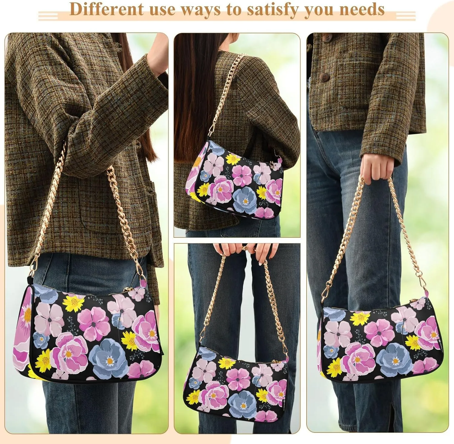 Spacious Handbag for Women Lightweight with Elegant Chain Strap for Daily Commuting