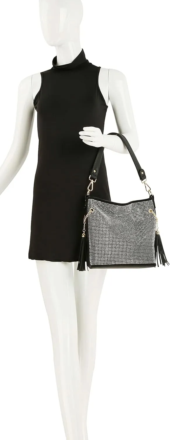 Sparkling Hand Bag Handbags Rhinestone Hobo Purses Crossbody for Women