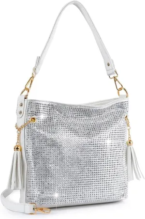 Sparkling Hand Bag Handbags Rhinestone Hobo Purses Crossbody for Women