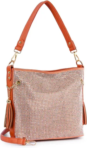 Sparkling Hand Bag Handbags Rhinestone Hobo Purses Crossbody for Women