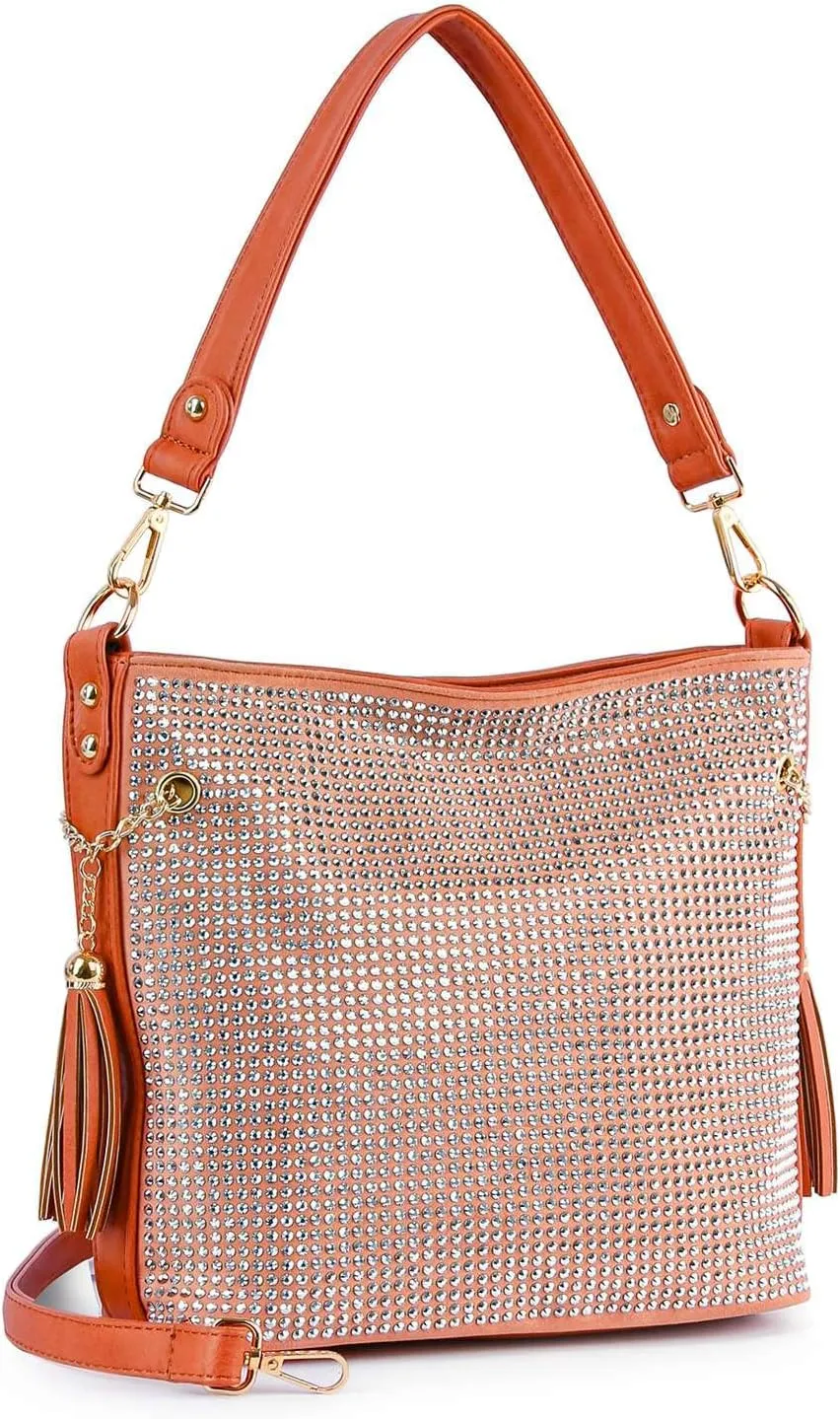 Sparkling Hand Bag Handbags Rhinestone Hobo Purses Crossbody for Women