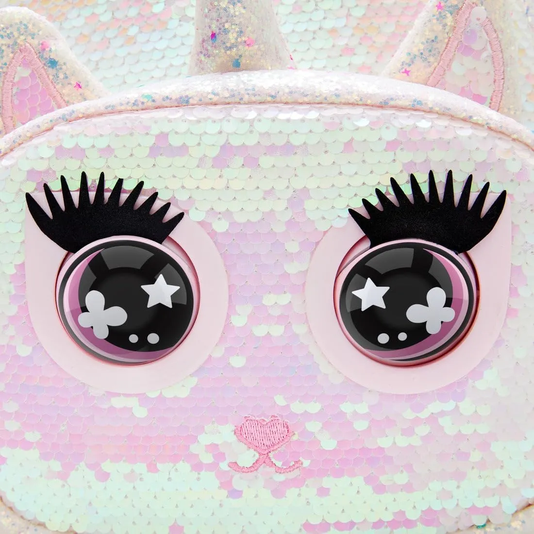 Sparkling Unicorn Backpack, Cute Sparkly Backpack, eyes can move, Adjustable Beling bag(Small backpack, Pink)