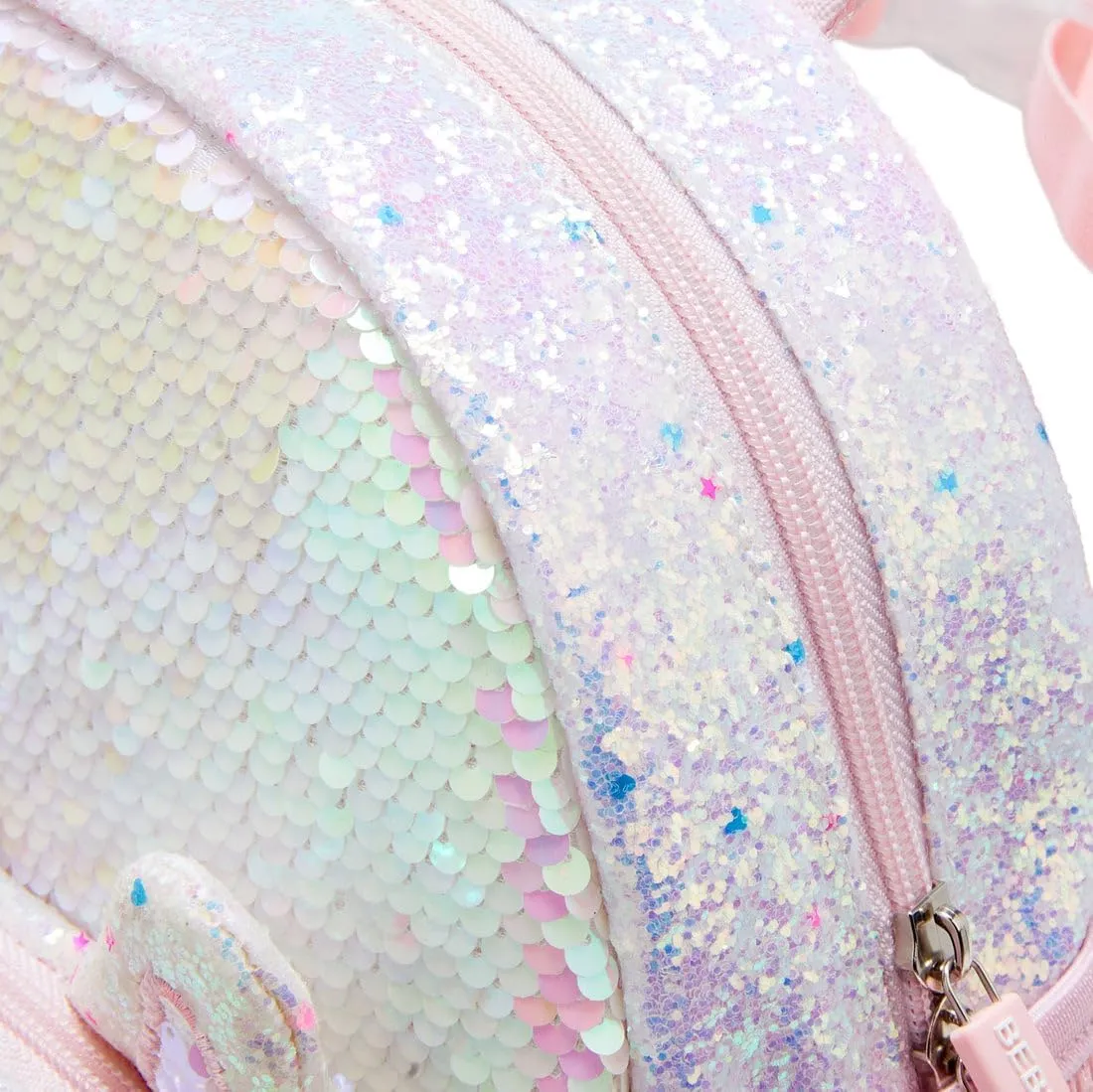 Sparkling Unicorn Backpack, Cute Sparkly Backpack, eyes can move, Adjustable Beling bag(Small backpack, Pink)