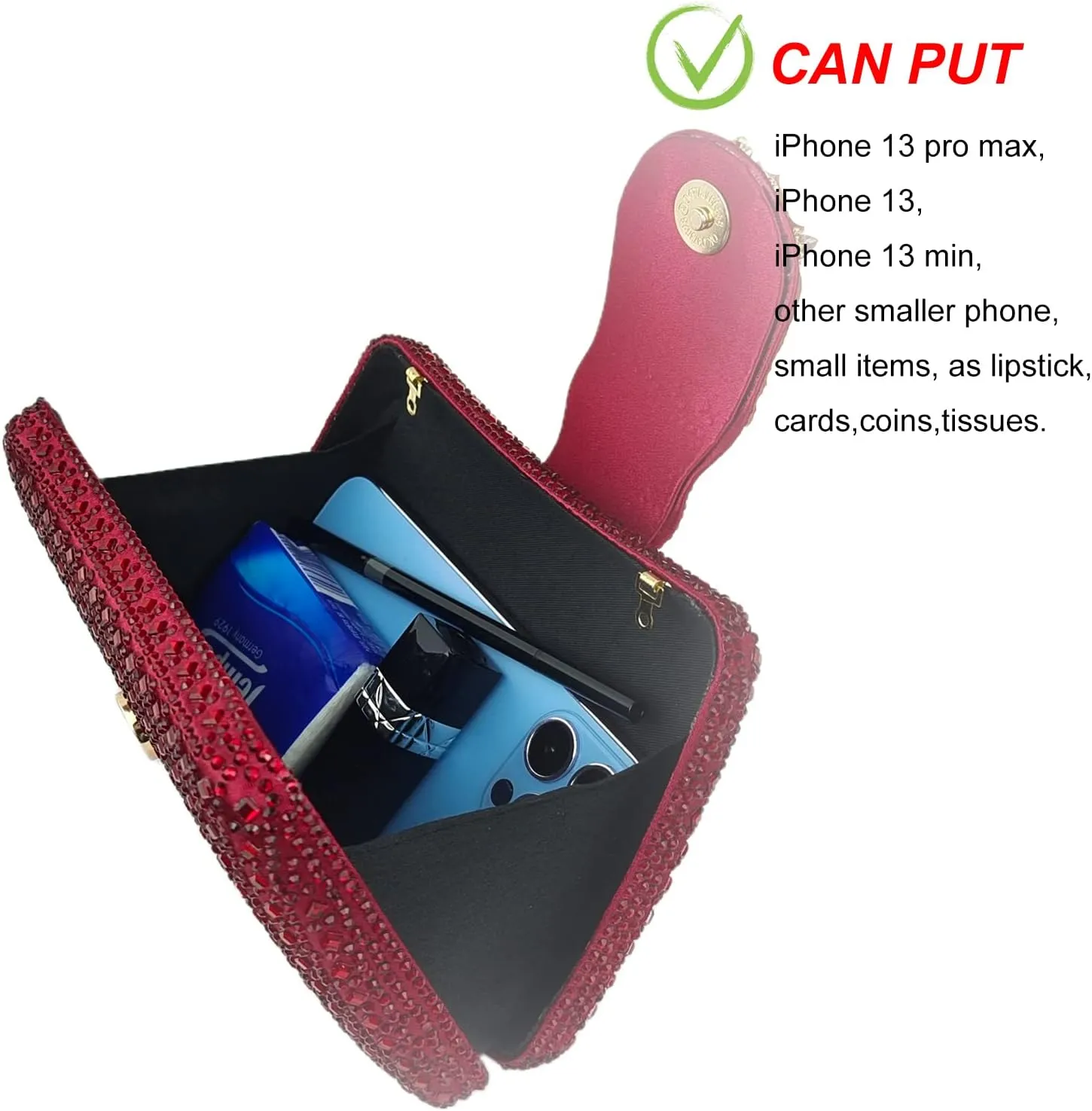 Sparkly Rhinestone Unique Evening Bag Women Floral Clutch Handbag Shoulder Bags