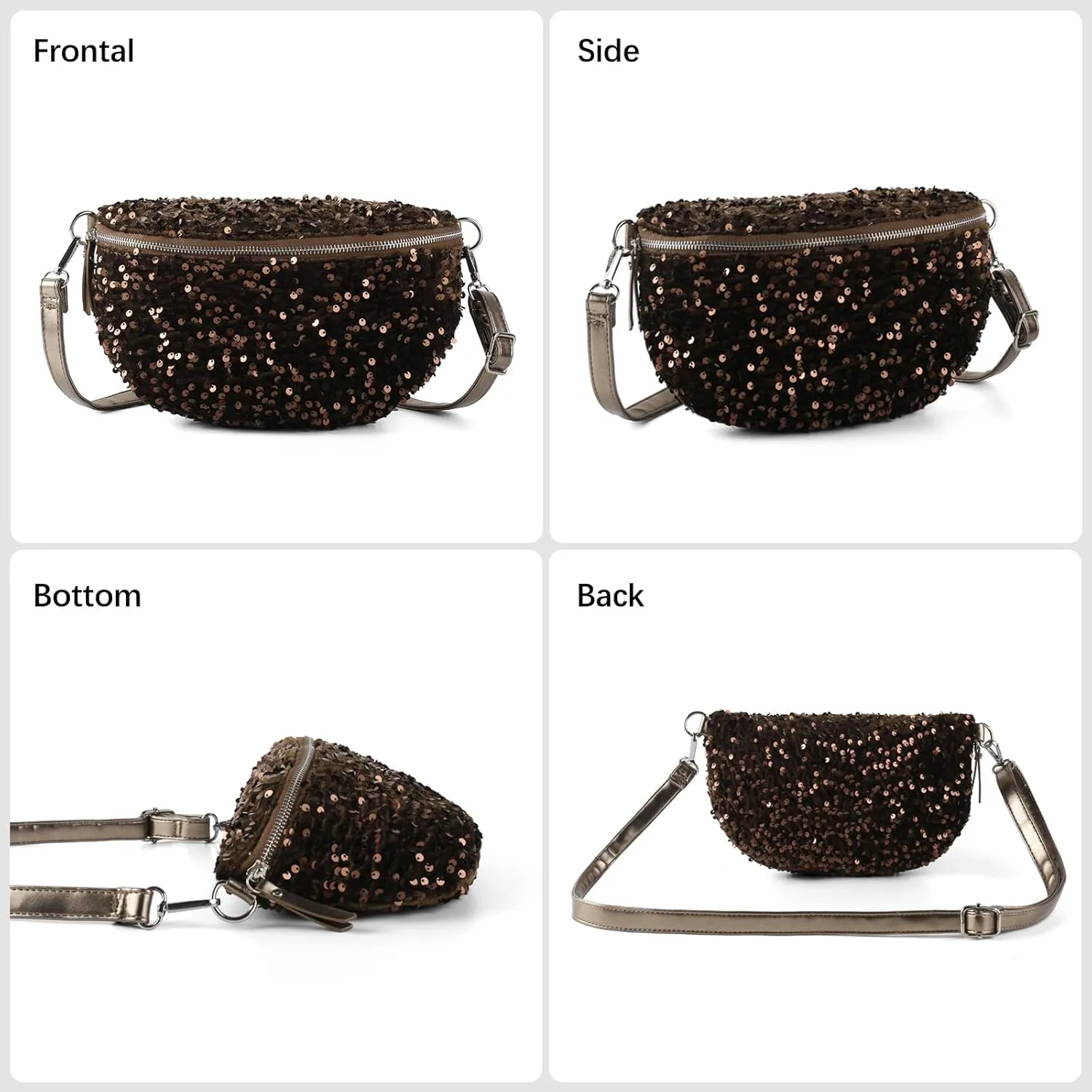 Sparkly Sequin Fanny Packs Glitter Waist Packs with Adjustable Strap for Women Girls Unisex
