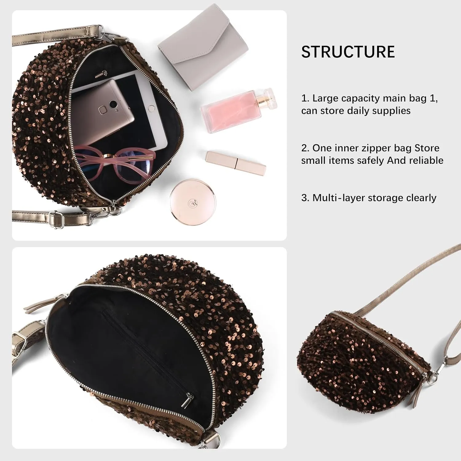 Sparkly Sequin Fanny Packs Glitter Waist Packs with Adjustable Strap for Women Girls Unisex