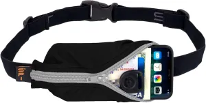 SPIbelt Original Pocket Running Belt for Women Men, Phone Holder for Running, Running Fanny Pack, Holder for Phone, Running Waist Pack, Expandable, Adjustable. Black with Anthracite Zipper