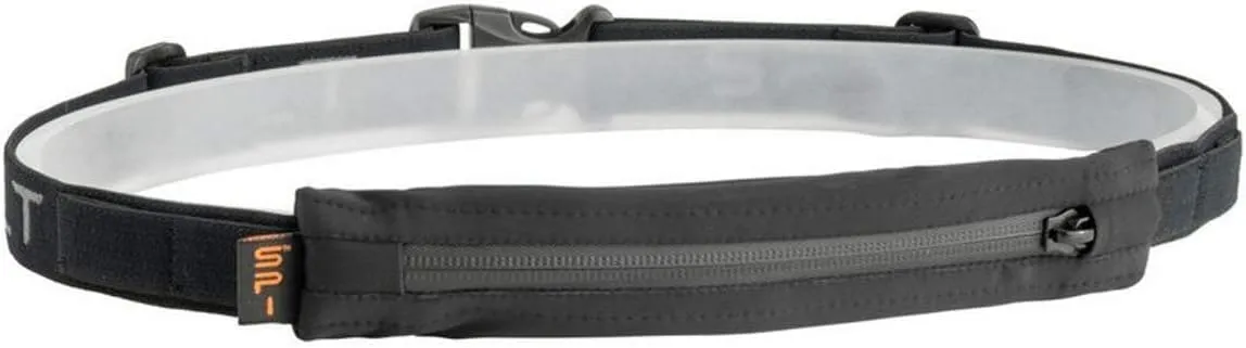 SPIbelt Performance Running Belt for Adults, Expandable Pocket, Energy Gel Loops, Adjustable Waist, No Bounce, Black with Black Zipper