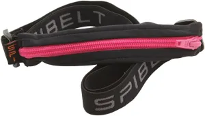 SPIbelt: The Original No-Bounce Running Belt for Runners, Athletes and Adventurers - Water Resistant (Black with Hot Pink Zipper)