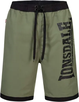 Spirit of England Lonsdale Men´s Logo Beach Shorts Olive Green Surfing Board Swimming Pants Trunks