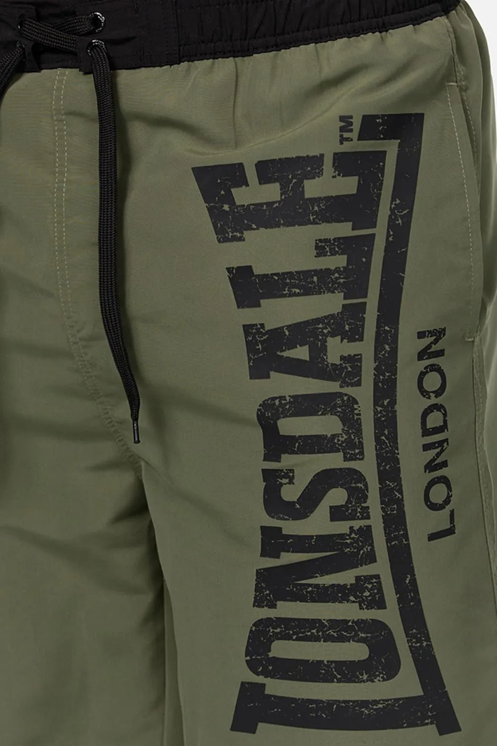 Spirit of England Lonsdale Men´s Logo Beach Shorts Olive Green Surfing Board Swimming Pants Trunks