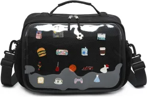 Square Messenger Bag Ita Bag Kawaii Canvas Pin Display Purse Multifunctional Backpack Crossbody Shoulder Bag