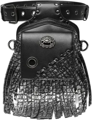 Steampunk Crossbody Shoulder Bag Messenger Gothic Waist Fanny Pack Chain Drop Leg Hip Holster Belt Purse Pouch
