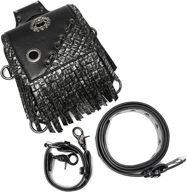 Steampunk Crossbody Shoulder Bag Messenger Gothic Waist Fanny Pack Chain Drop Leg Hip Holster Belt Purse Pouch