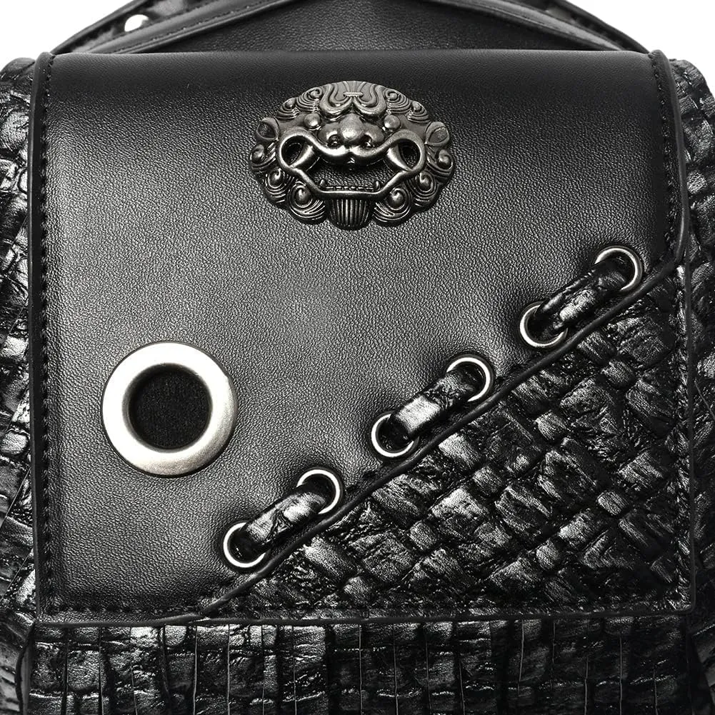 Steampunk Crossbody Shoulder Bag Messenger Gothic Waist Fanny Pack Chain Drop Leg Hip Holster Belt Purse Pouch