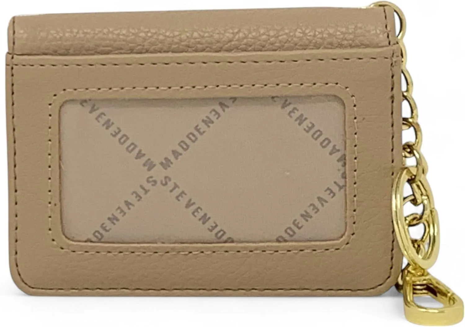 Steve Madden Bfold Clip On Card Case Wallet with Keyring (Timeless Taupe)