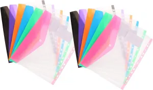 STOBOK 36 Pcs File Binder Plastic File Envelope Clear Binder File Binder Envelope Folders Binder for File Envelopes Pockets Snap Button Pouch Test Bag Student Pp Ring