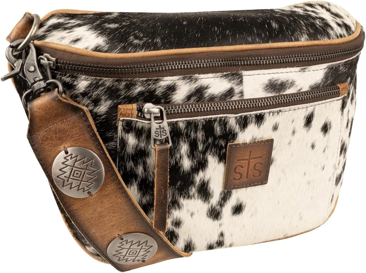 STS Ranchwear Womens Vaquero Sachi Cowhide/Tan Leather Sling Bag OS