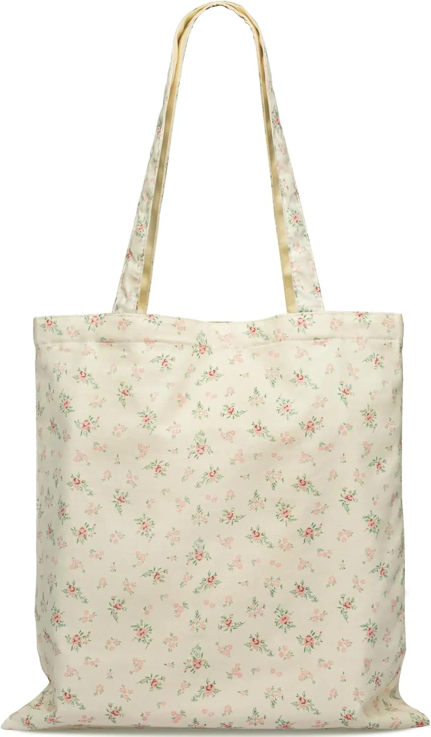 STUOYE Canvas Tote Bag for Women Cute Cotton Tote Bags Floral Travel Beach Bag Reusable Grocery Bags Cloth Shoulder Handbags