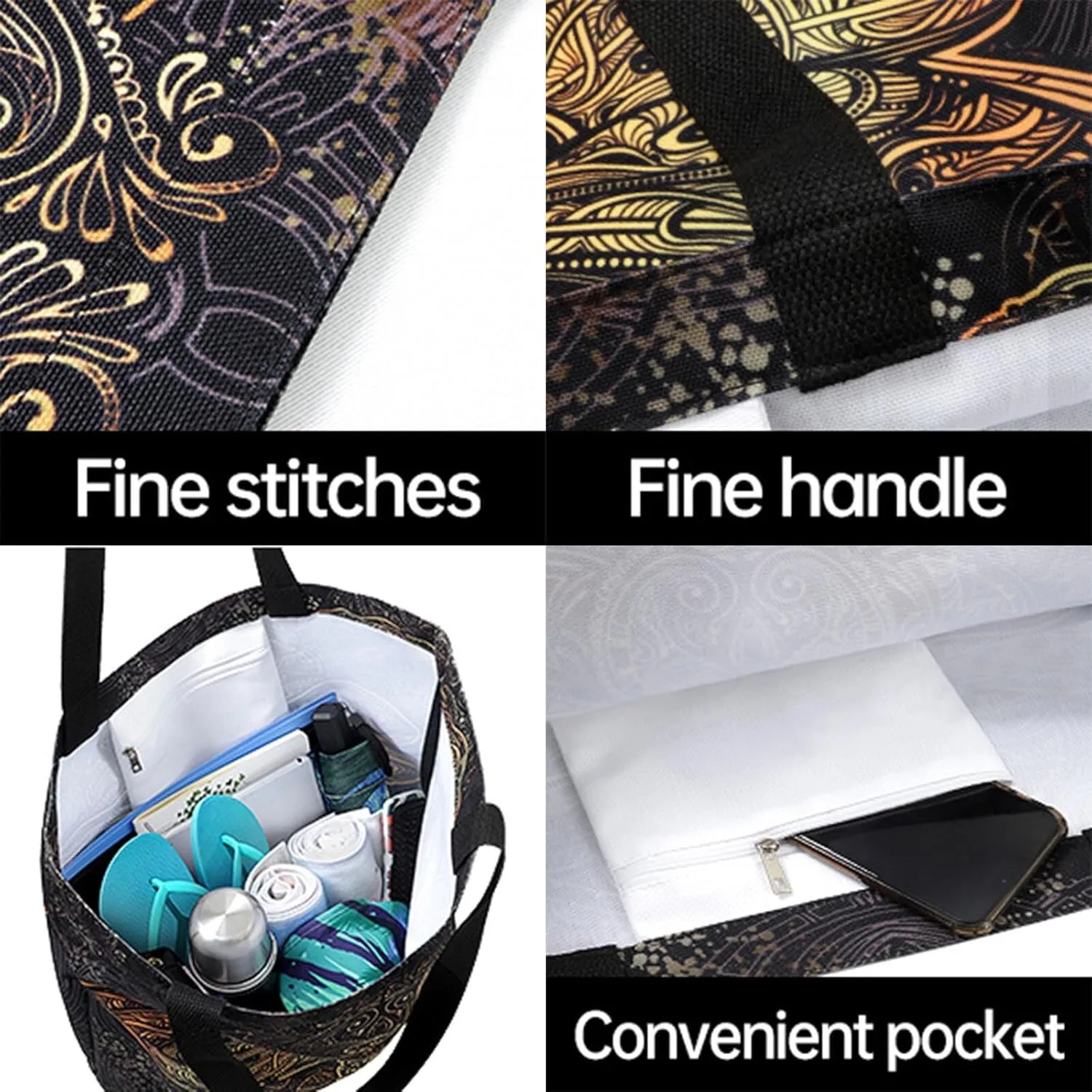 Stylish Extra Large Shoulder Grocery Tote Bag, Cartoon Monkeys Jungle Floral Leaves Canvas Daily Handle Bag for Gym Yoga Weekender Beach Travel Picnic Kitchen Reusable Market Shopping