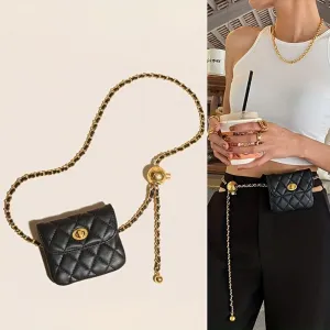 Stylish Women's Leather Chain Belt Bag - The Ultimate Versatile Crossbody/Waist Fanny Pack