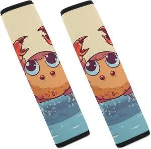 Summer Cartoon Crab Auto Seat Belt Cover 2PCS Universal Car Seat Belt Shoulder Protector Pad, Protect Your Shoulders and Neck for Car Seat Belt, Shoulder Bag, Backpack