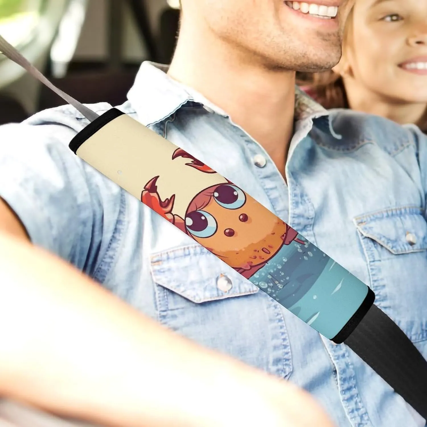 Summer Cartoon Crab Auto Seat Belt Cover 2PCS Universal Car Seat Belt Shoulder Protector Pad, Protect Your Shoulders and Neck for Car Seat Belt, Shoulder Bag, Backpack