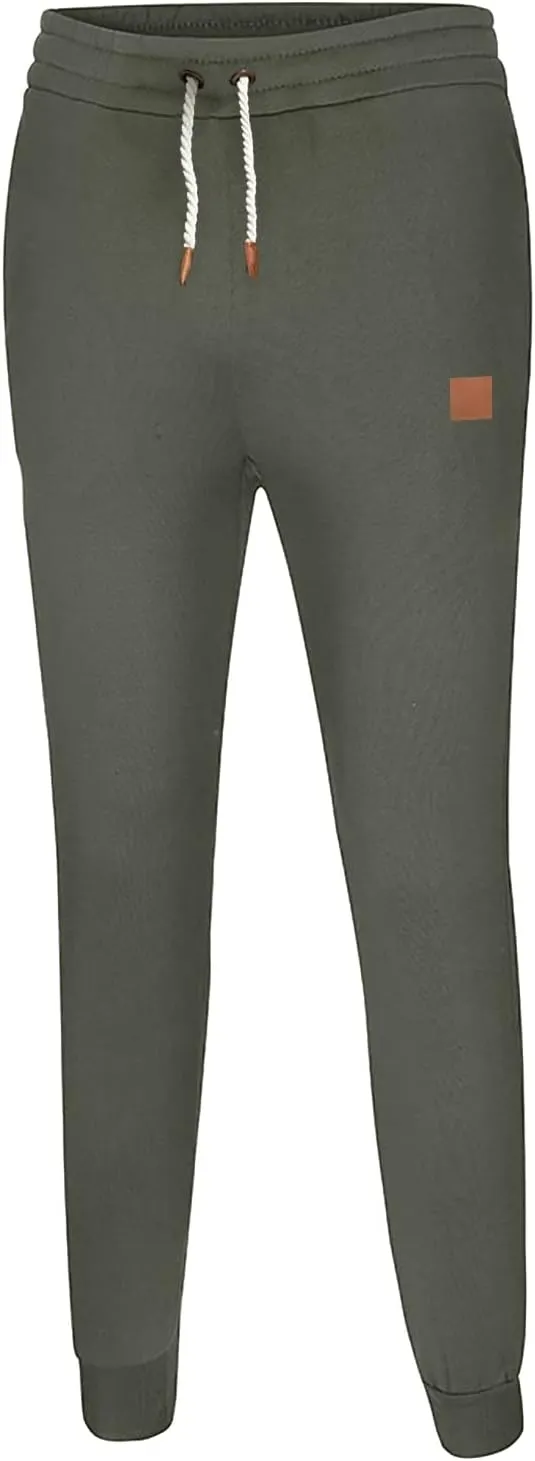 Sweatpants for Men Cotton Casual Waist Men Solid with Pockets Waist Trousers Elastic Men's Stretch Waist Cargo