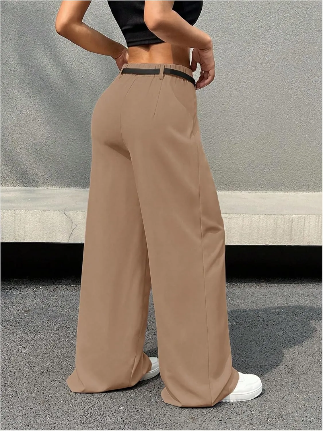 SweatyRocks Women's High Waist Work Pants Dressy Casual Wide Leg Flowy Trousers