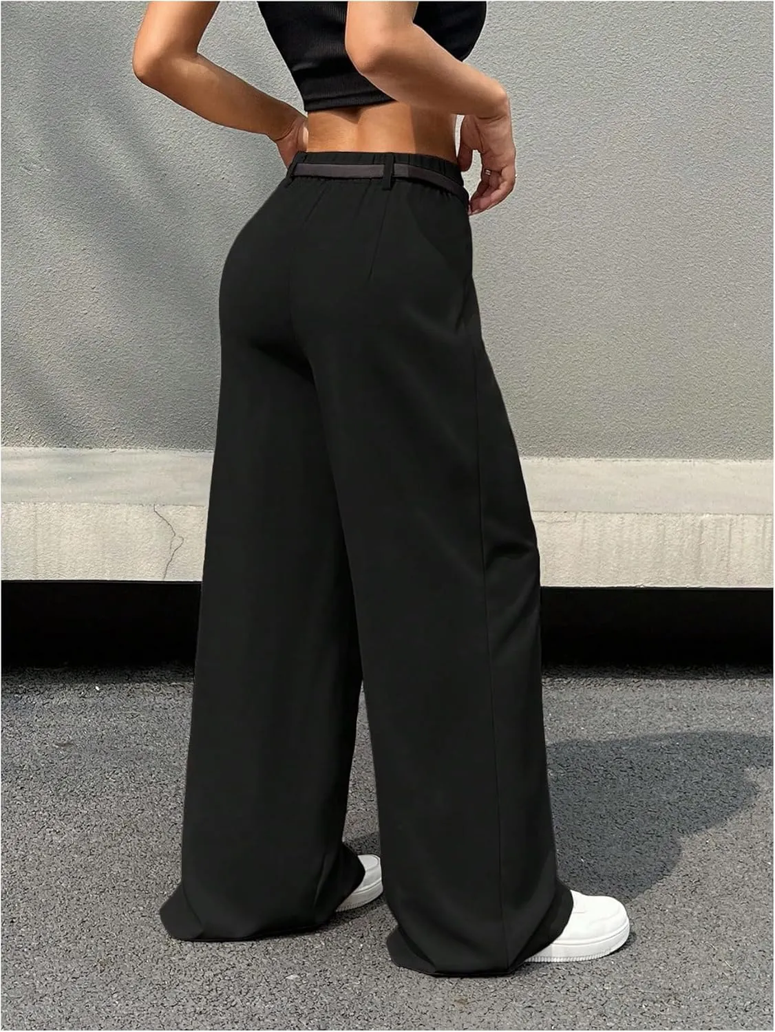SweatyRocks Women's High Waist Work Pants Dressy Casual Wide Leg Flowy Trousers
