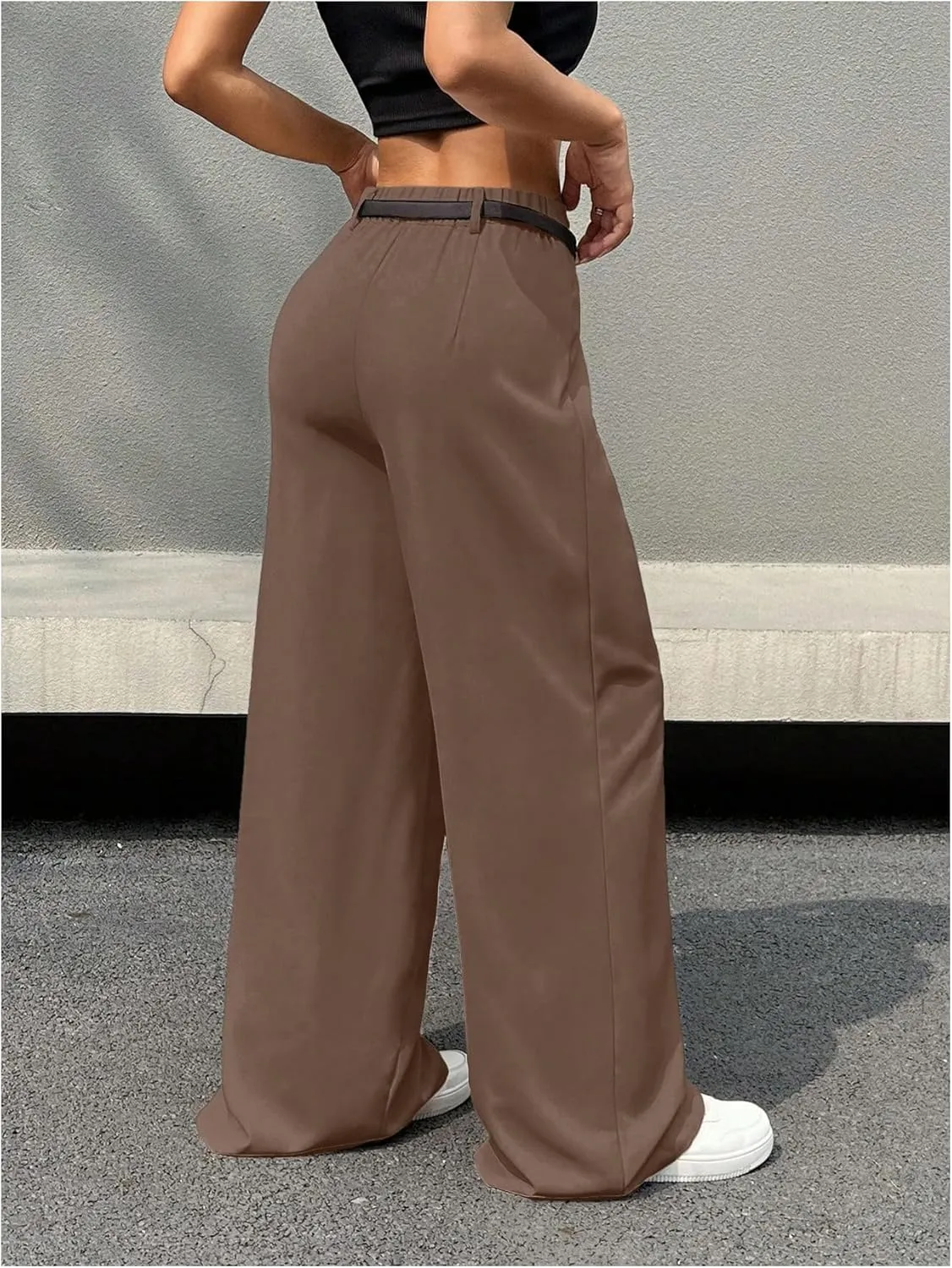 SweatyRocks Women's High Waist Work Pants Dressy Casual Wide Leg Flowy Trousers