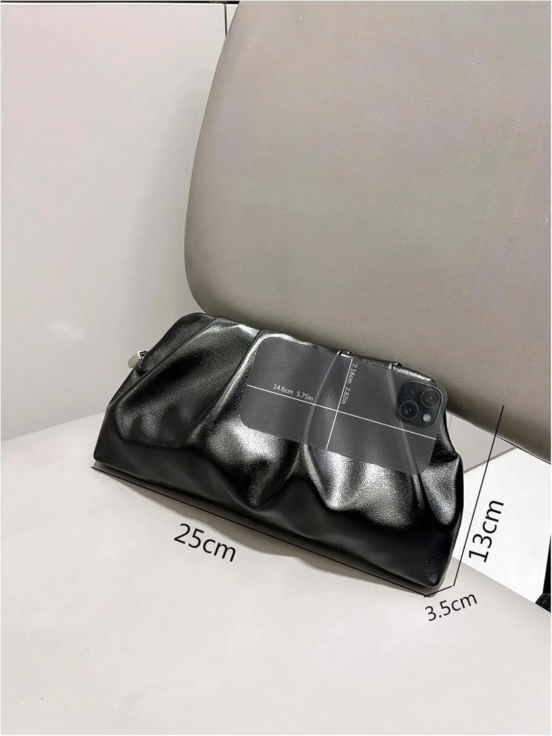 SweatyRocks Women's Metallic Ruched Evening Bags Wedding Prom Clutch Purses Crossbody Handbags