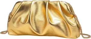 SweatyRocks Women's Metallic Ruched Evening Bags Wedding Prom Clutch Purses Crossbody Handbags