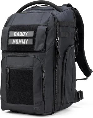Tactical Baby Gear Everyday Diaper Bag Backpack for Men w/Changing Mat (Black Everyday)